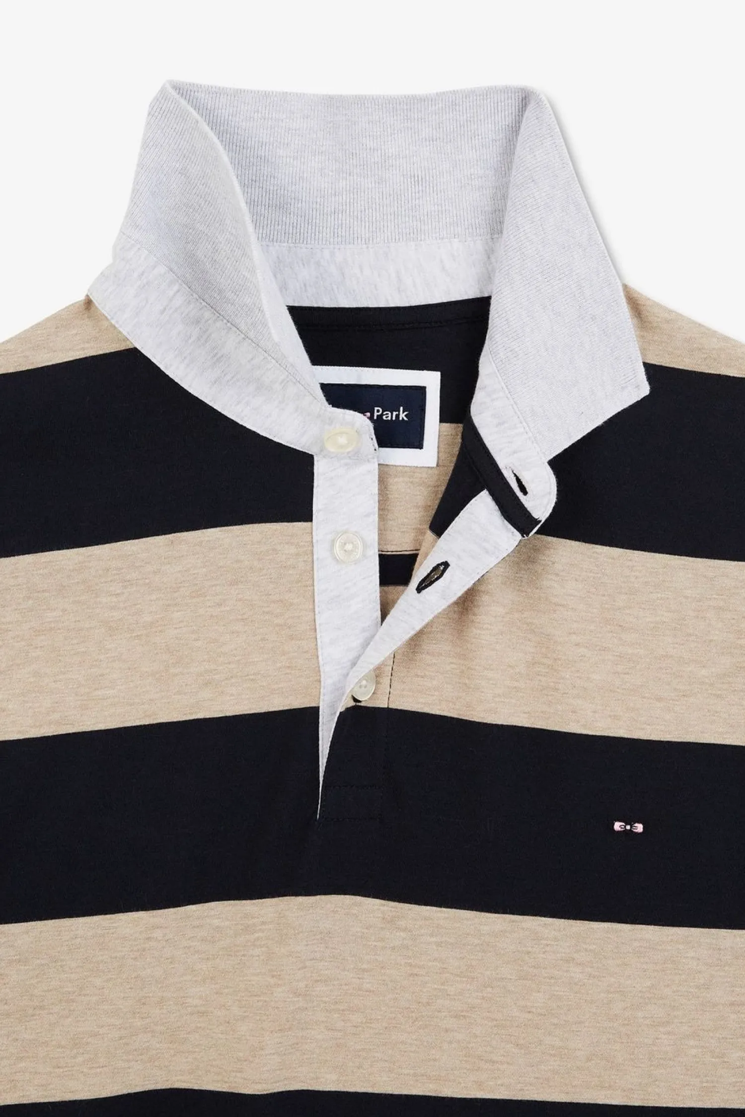 Online Poo Raye Beige A anche Courte Homme Polos