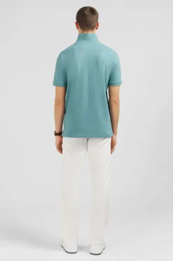 New Poo Vert Uni A anche Courte Homme Polos