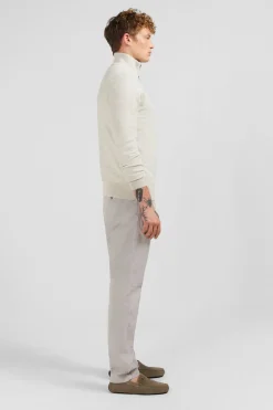 Clearance Pu Co Caionneur Zippe En Coton Gri Homme Pulls