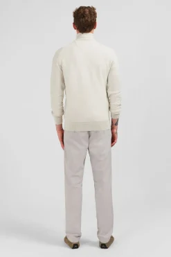 Clearance Pu Co Caionneur Zippe En Coton Gri Homme Pulls