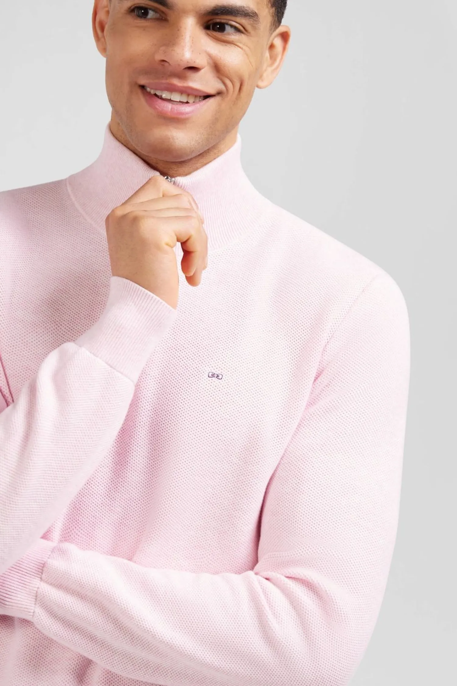 New Pu Co Caionneur Zippe En Coton Roe Homme Pulls