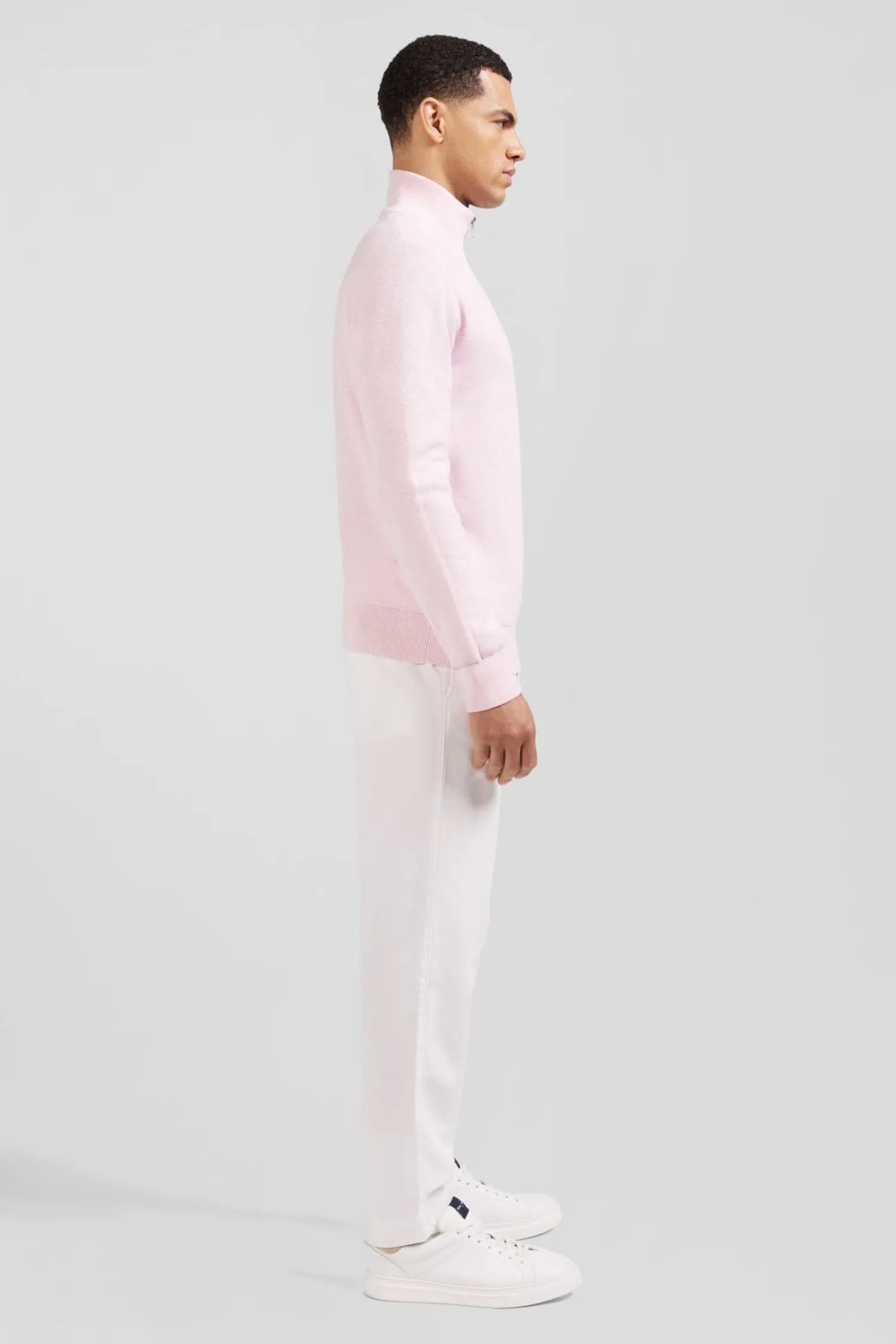 New Pu Co Caionneur Zippe En Coton Roe Homme Pulls