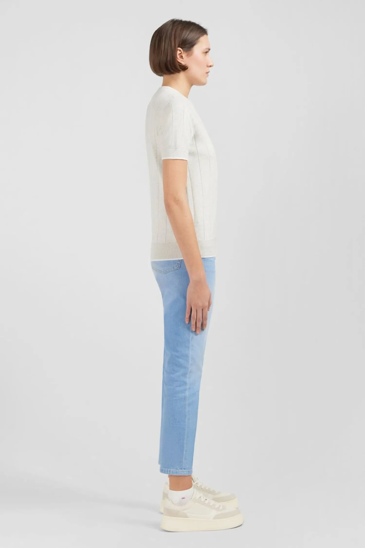 Sale Pu Gri Cair A anche Courte Uni Femme Pulls