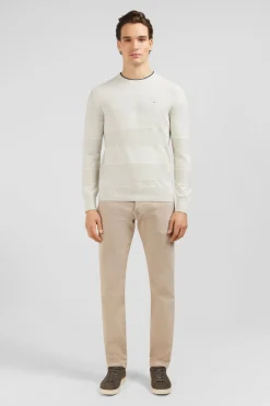 Outlet Pu Jeu De aie Raye Gri Homme Pulls