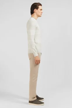 Outlet Pu Jeu De aie Raye Gri Homme Pulls