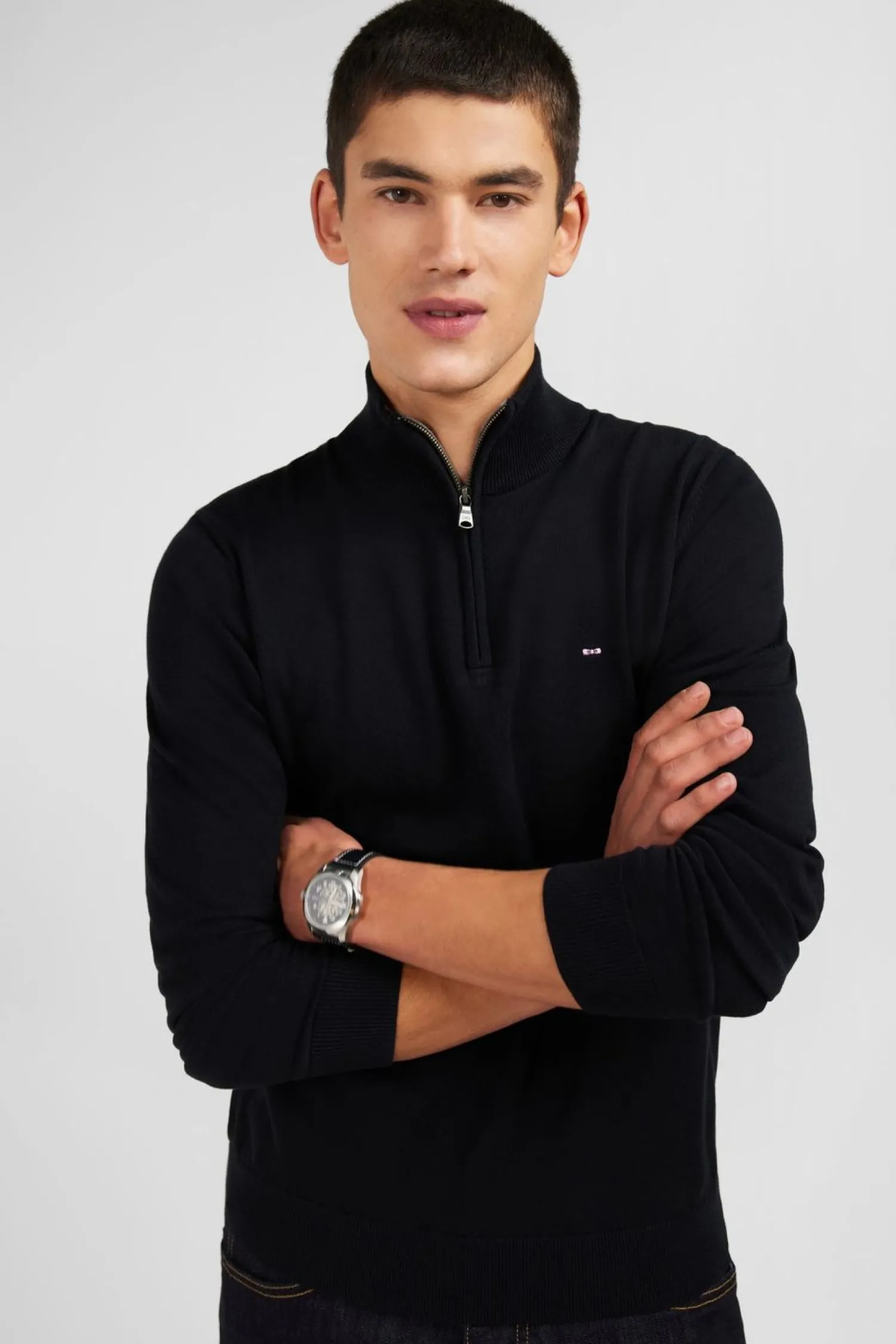 Sale Pu Noir A Co Caionneur En Coton Homme Pulls