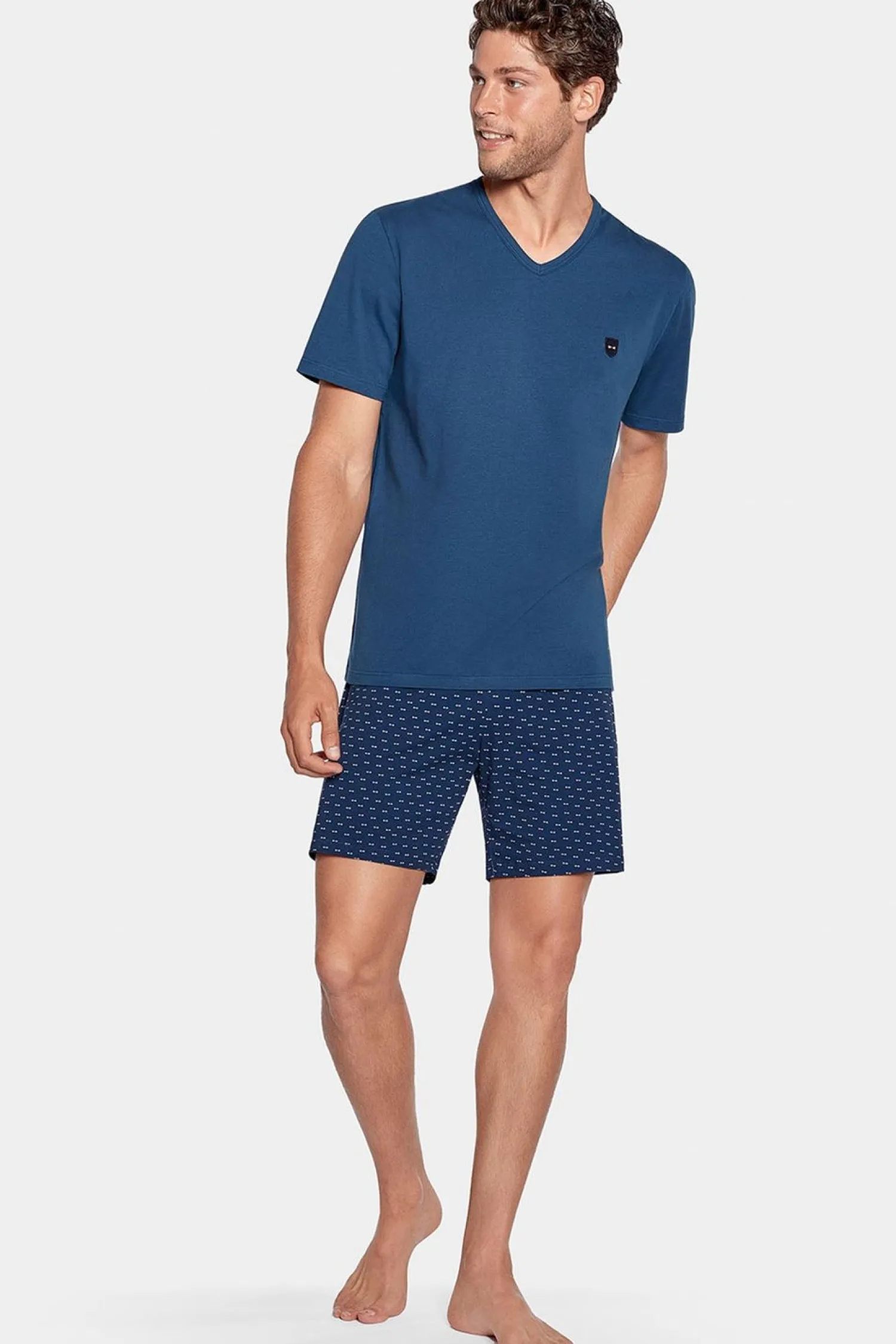 Discount Pyjaa Court Beu A hort icro otif En Jerey Coton Homme Pyjamas