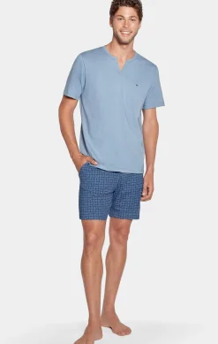Online Pyjaa Court Cie A icro otif Initiae En Jerey Coton Homme Pyjamas