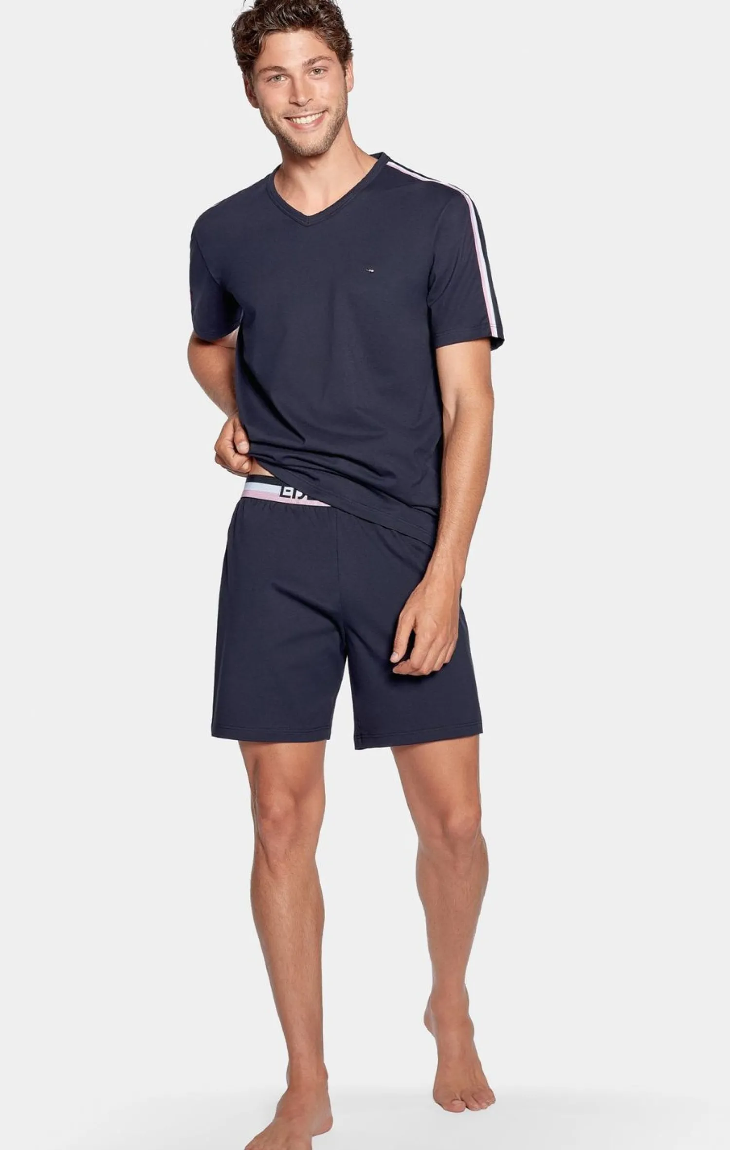 Pyjaa Court arine A Detai Tricoore En Jerey Coton Homme Pyjamas