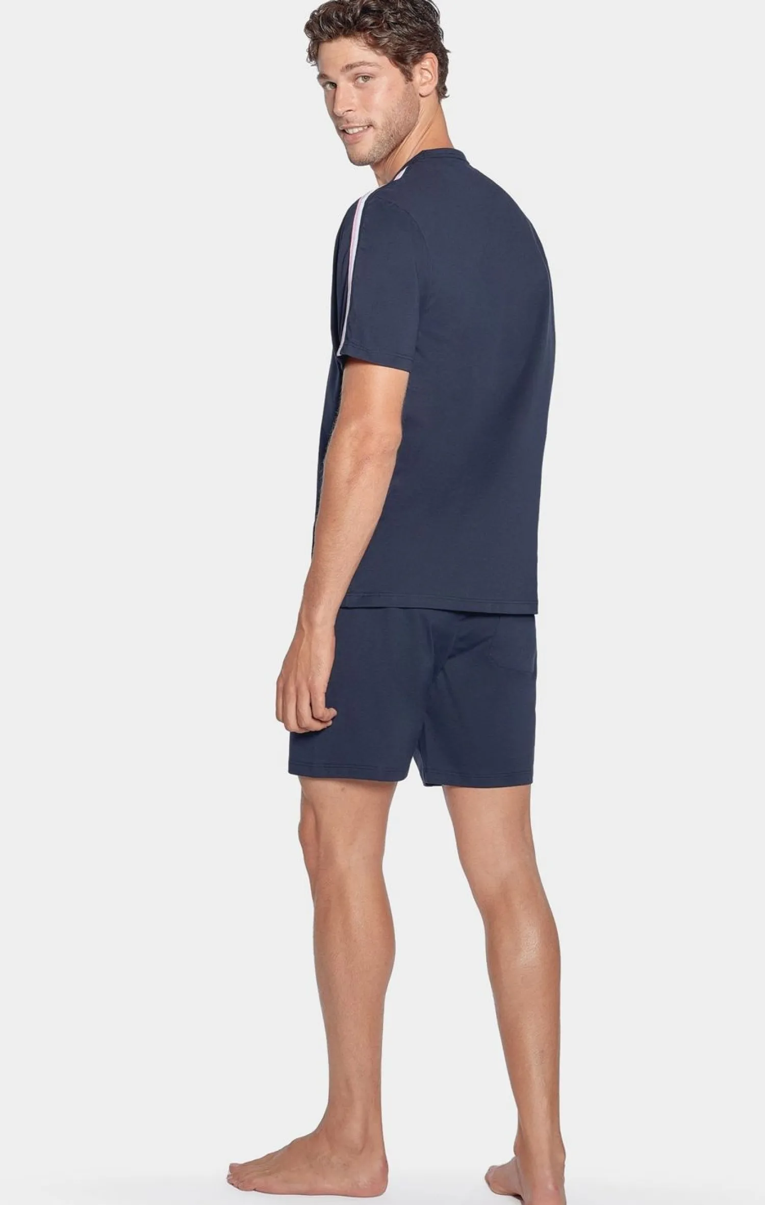 Pyjaa Court arine A Detai Tricoore En Jerey Coton Homme Pyjamas