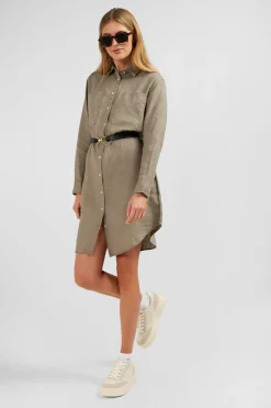 Outlet Robe Cheie En in Kaki Femme Robes