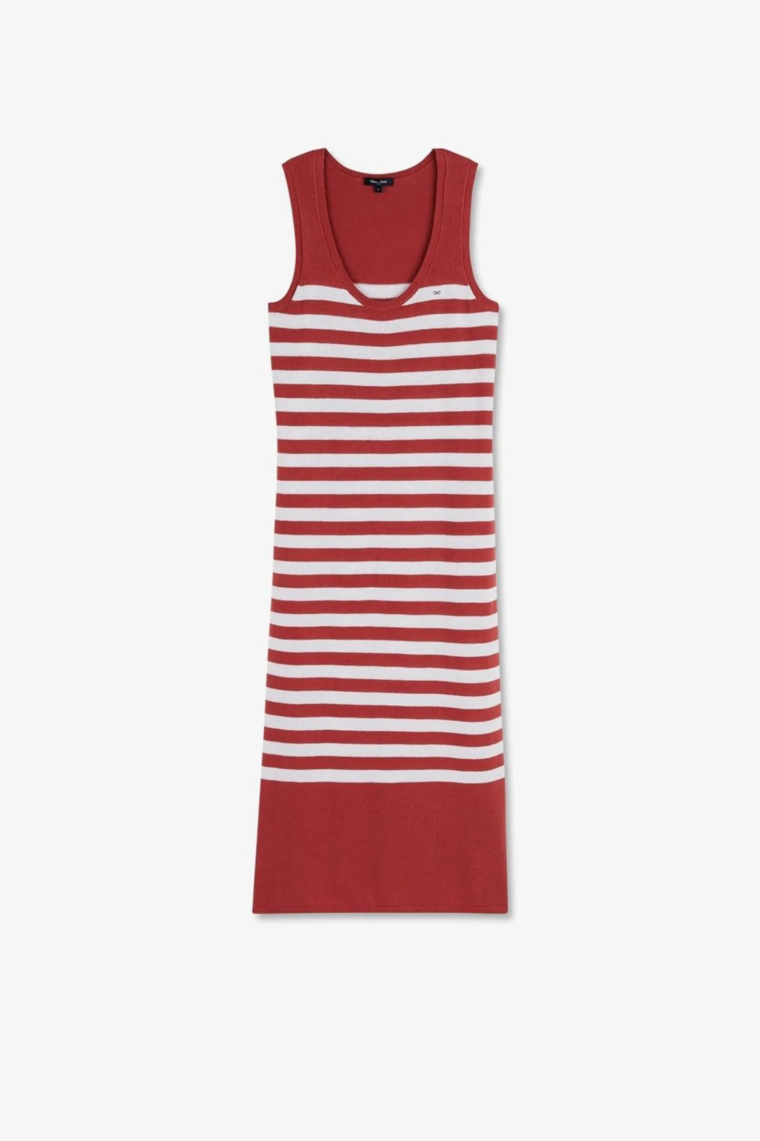 Outlet Robe Debardeur ariniere Rouge Et Banche En in Et Coton Femme Robes