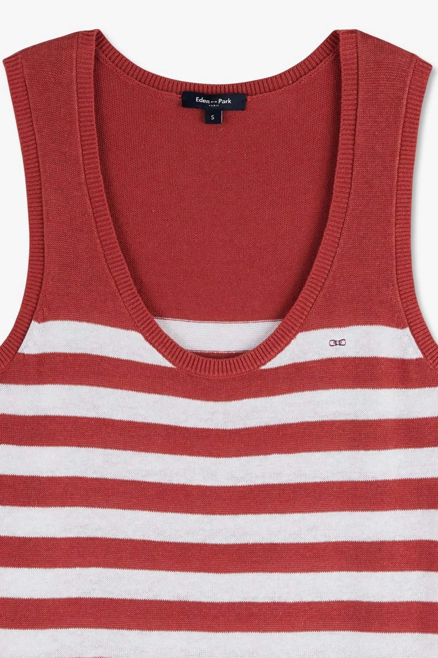 Outlet Robe Debardeur ariniere Rouge Et Banche En in Et Coton Femme Robes
