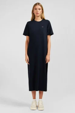Online Robe T-hirt Noire En Coton Pia Femme Robes