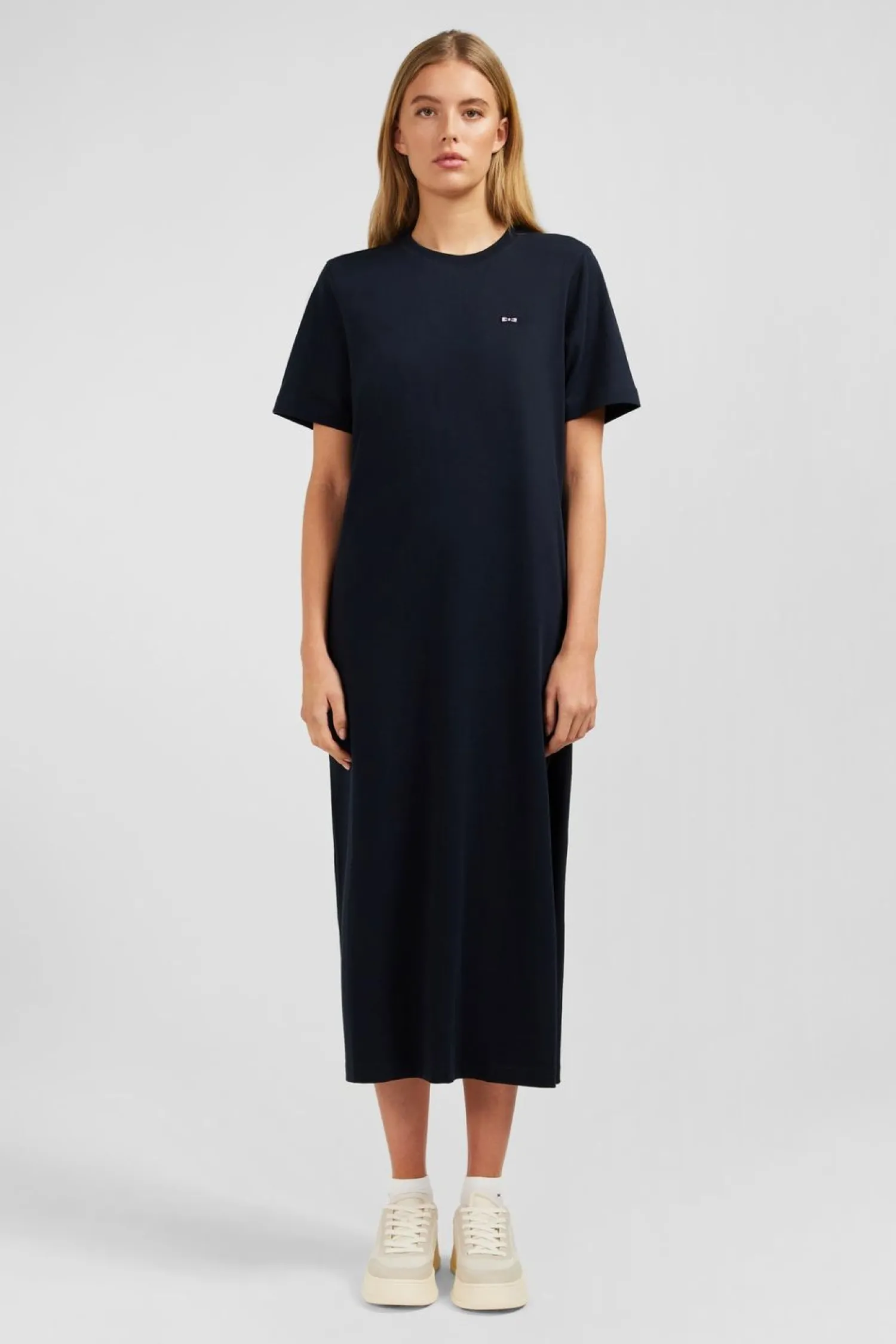 Online Robe T-hirt Noire En Coton Pia Femme Robes