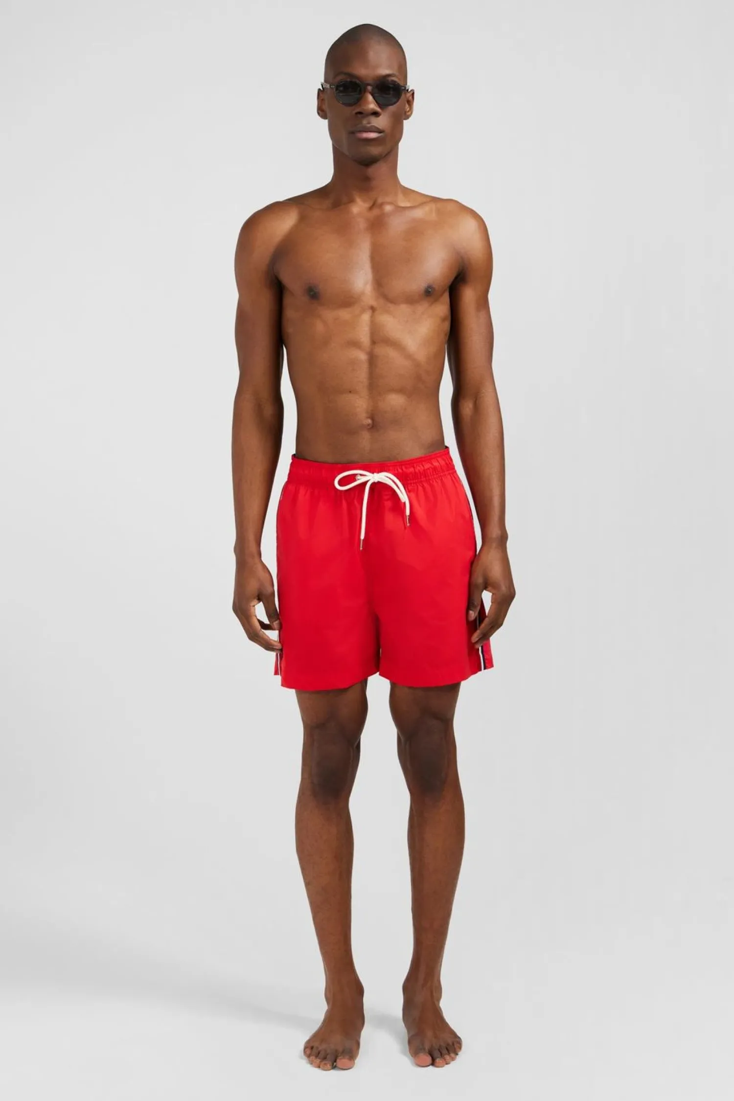 Best hort De Bain Uni Detai Bande Tricoore Homme Maillots De Bain