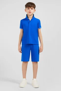 Short En Molleton Bleu Coupe Regular Enfant Enfant