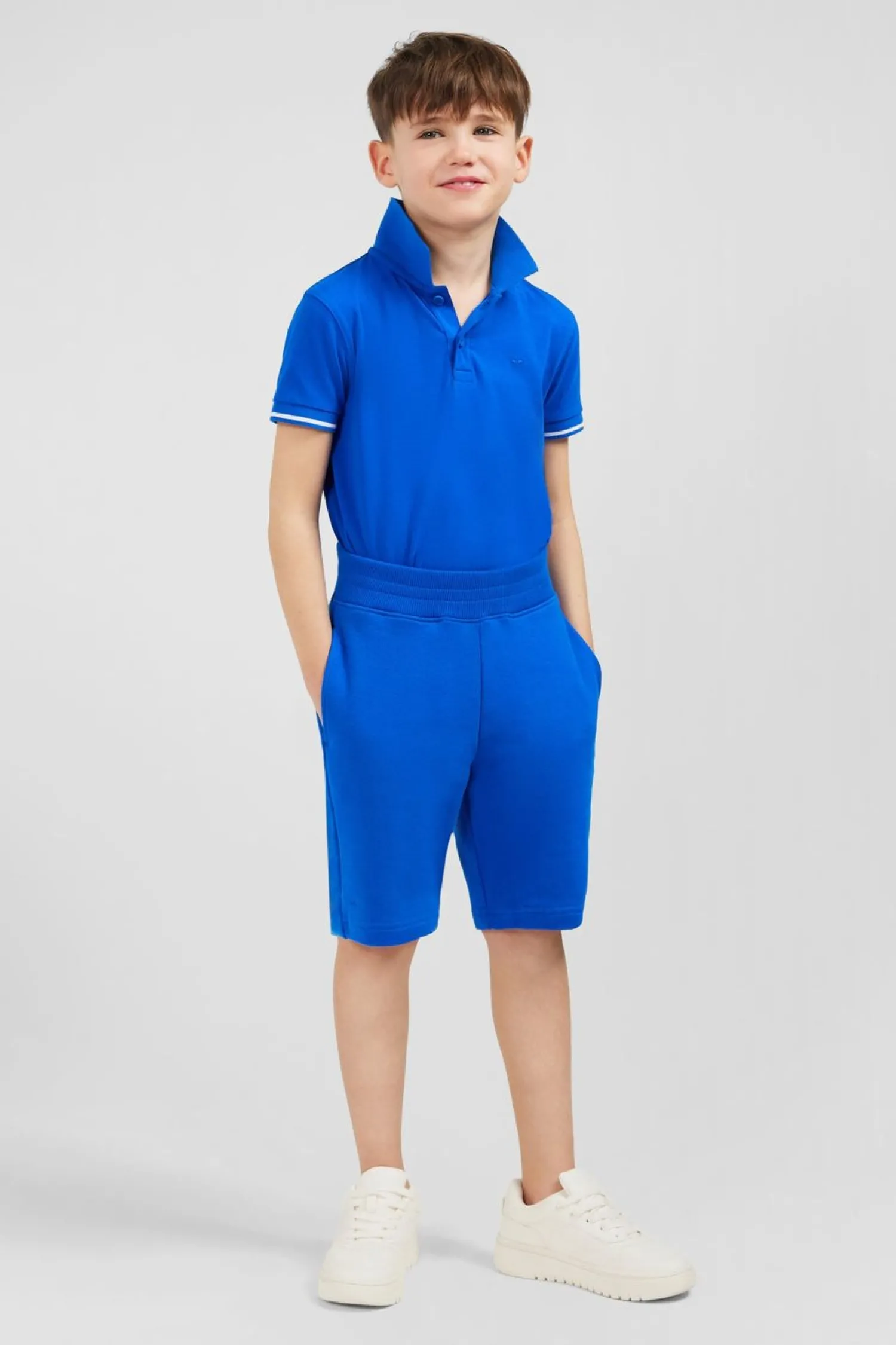 Short En Molleton Bleu Coupe Regular Enfant Enfant