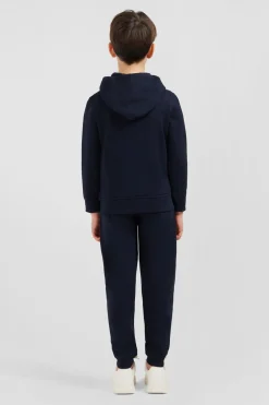 Sale Sweatshirt A Capuche Zippe Marine En Molleton Coton Enfant Enfant