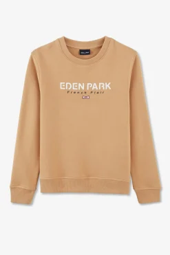Outlet Sweatshirt Col Rond French Flair Beige En Molleton Coton Enfant Enfant