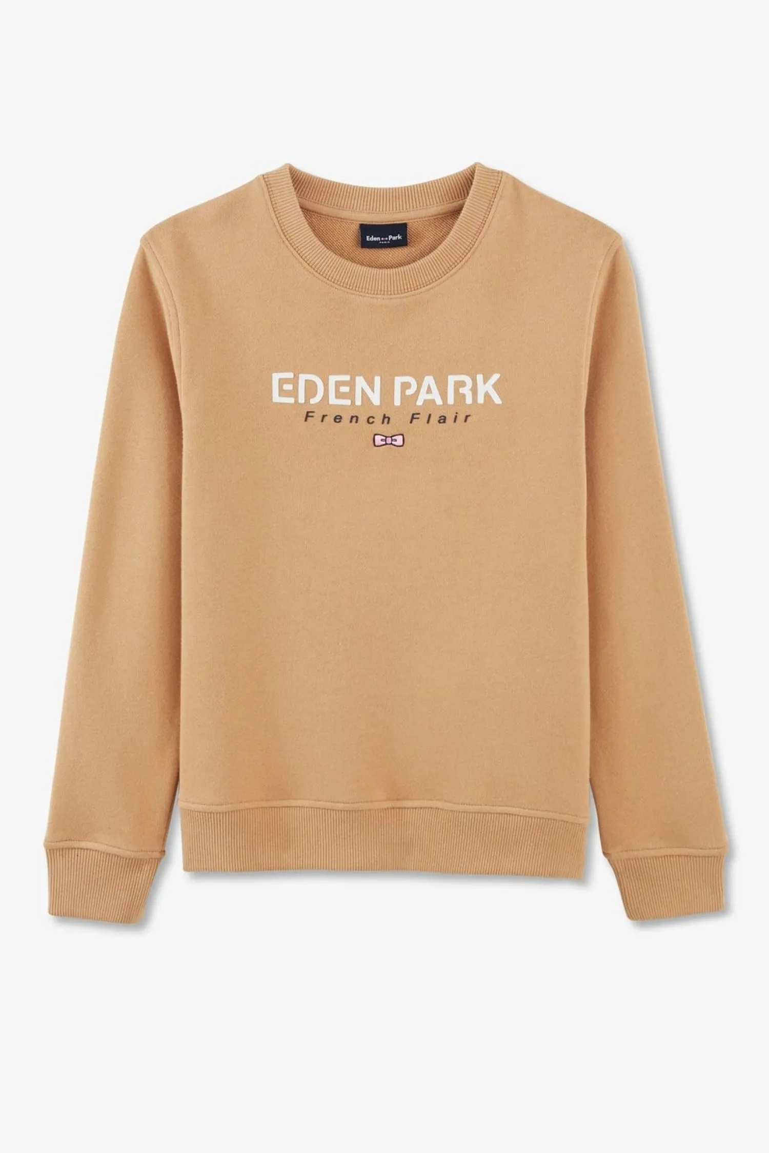 Outlet Sweatshirt Col Rond French Flair Beige En Molleton Coton Enfant Enfant