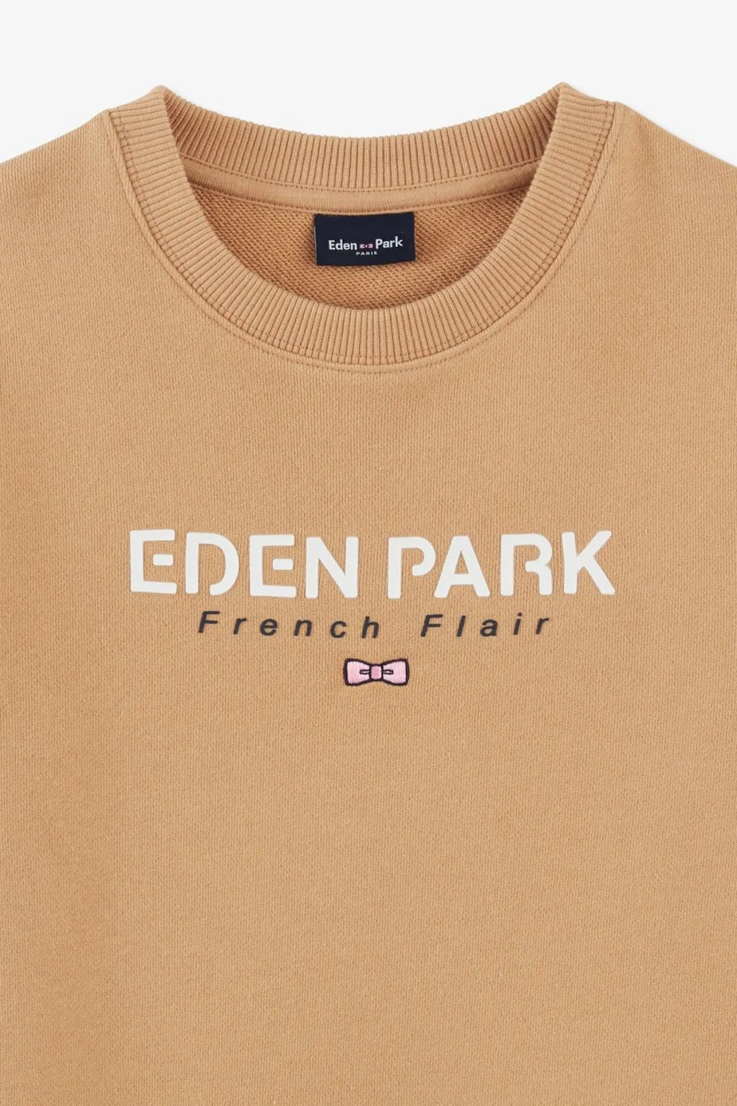 Outlet Sweatshirt Col Rond French Flair Beige En Molleton Coton Enfant Enfant
