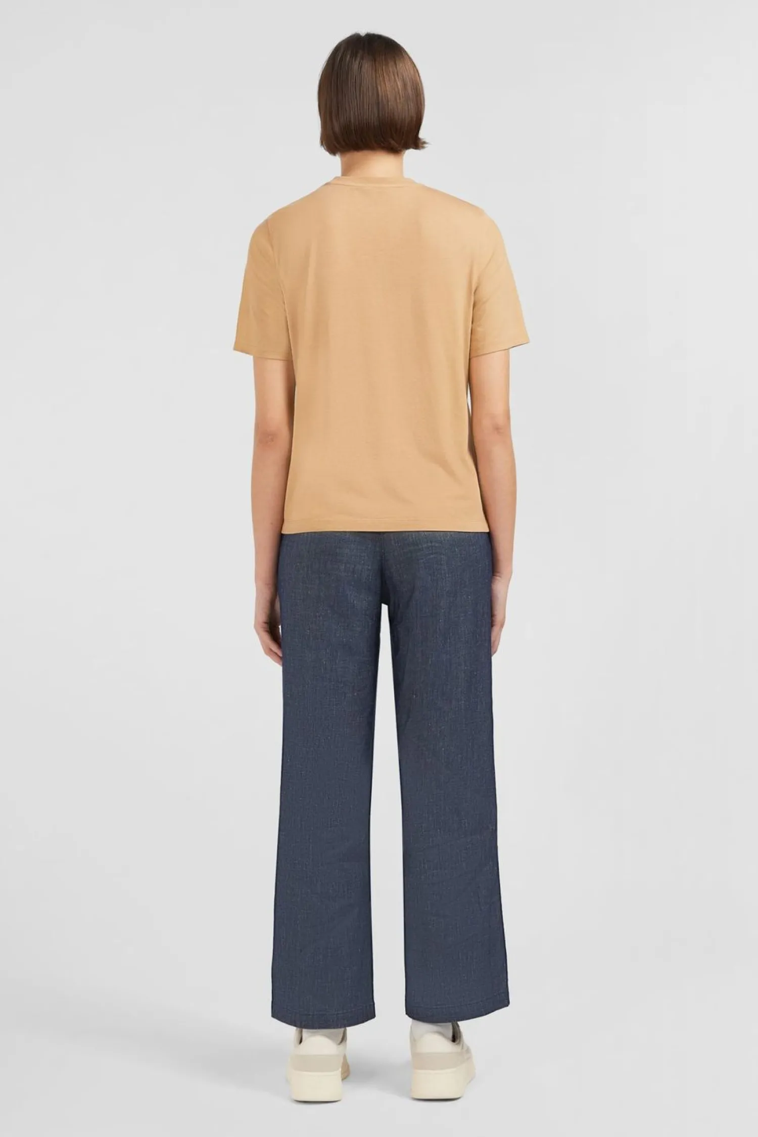 Online T-hirt Beige Uni A anche Courte Femme T-Shirts