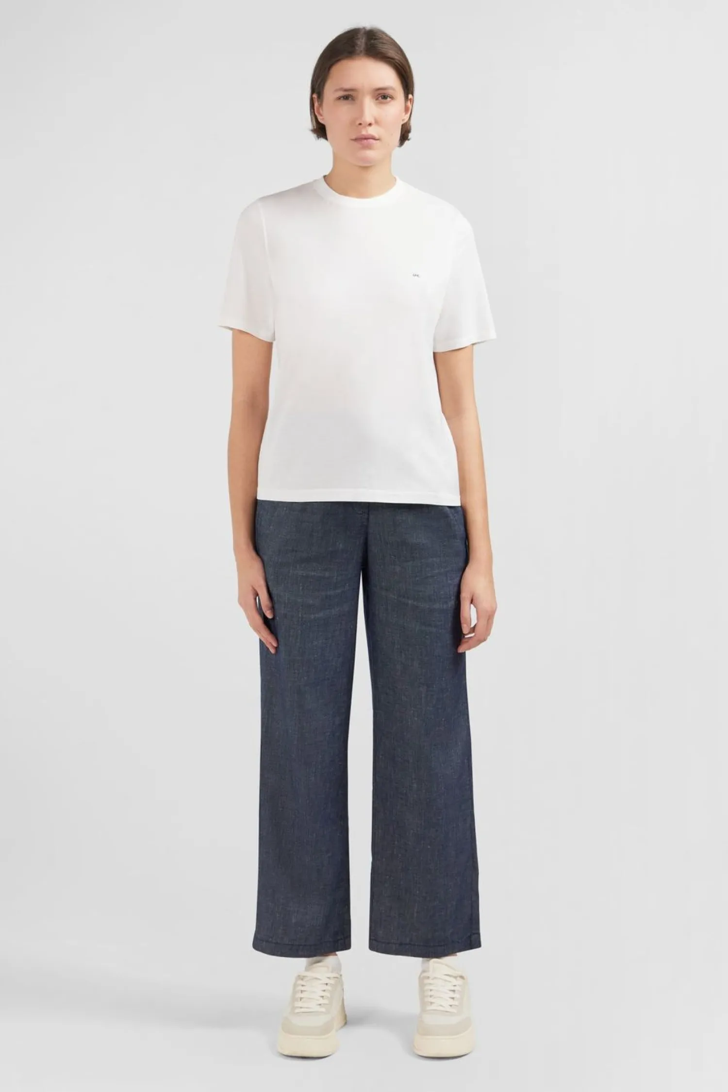New T-hirt Banc Uni A anche Courte Femme T-Shirts