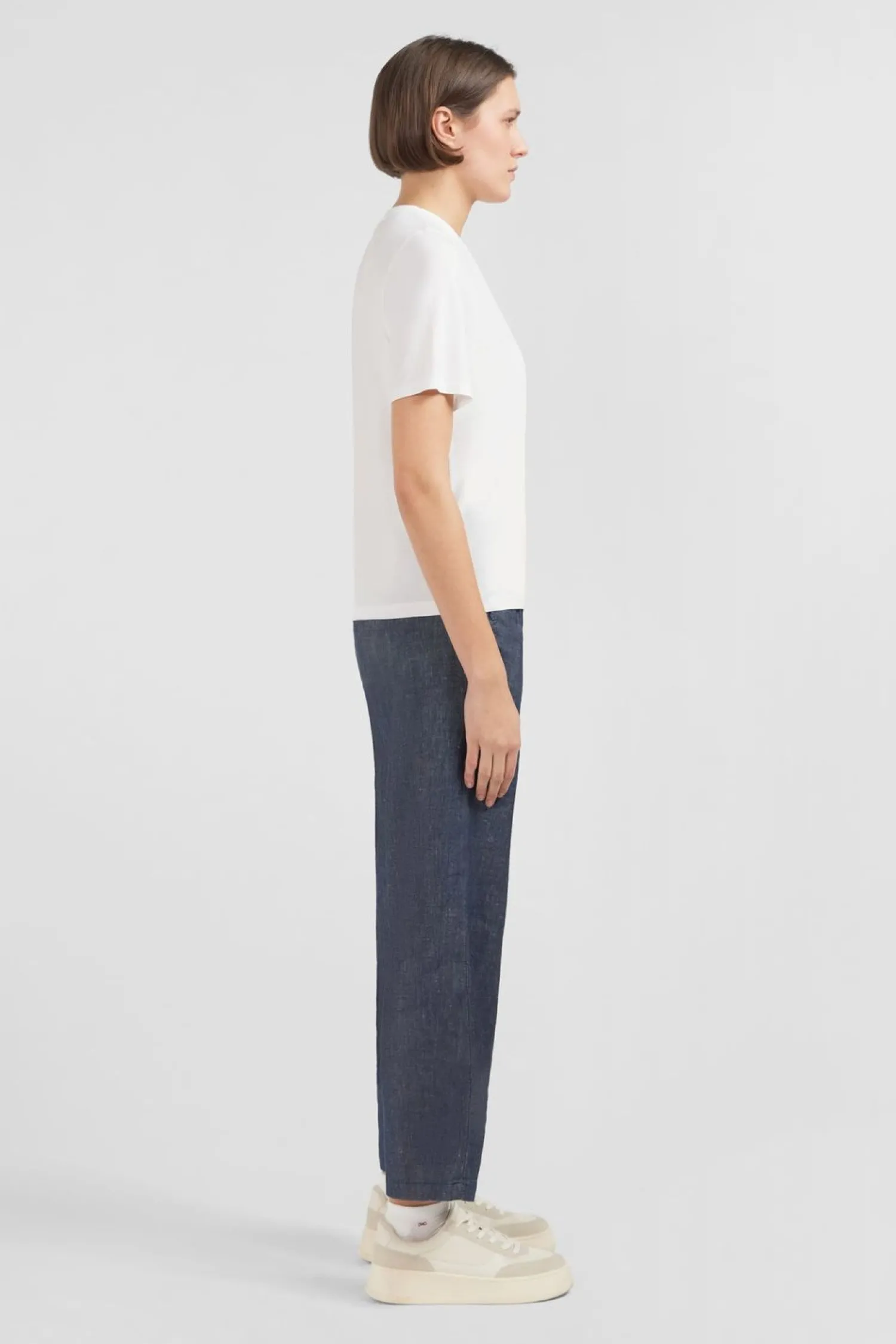 New T-hirt Banc Uni A anche Courte Femme T-Shirts
