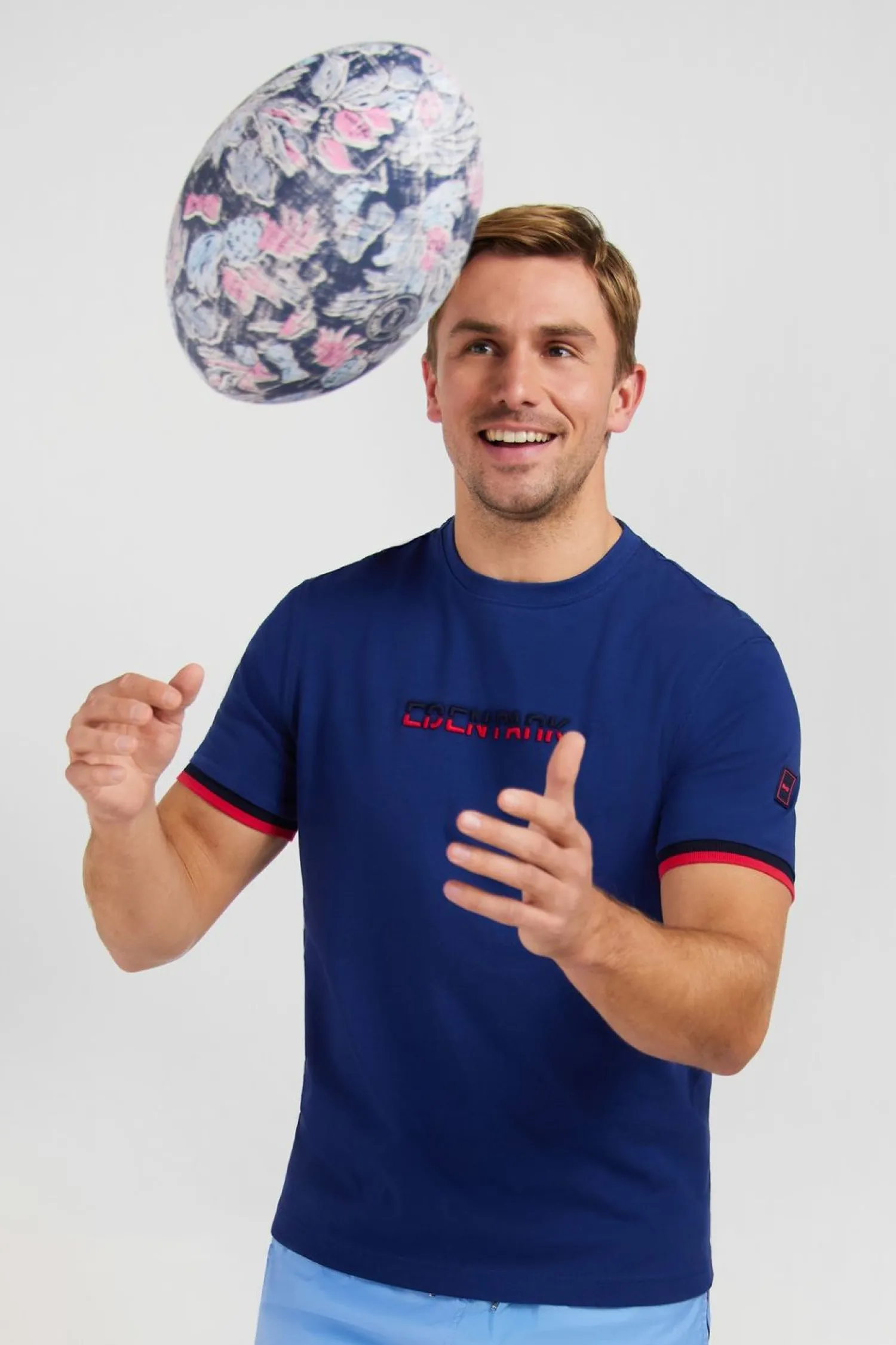 Discount T-hirt Beu Fonce A Broderie Bicoore Homme T-Shirts