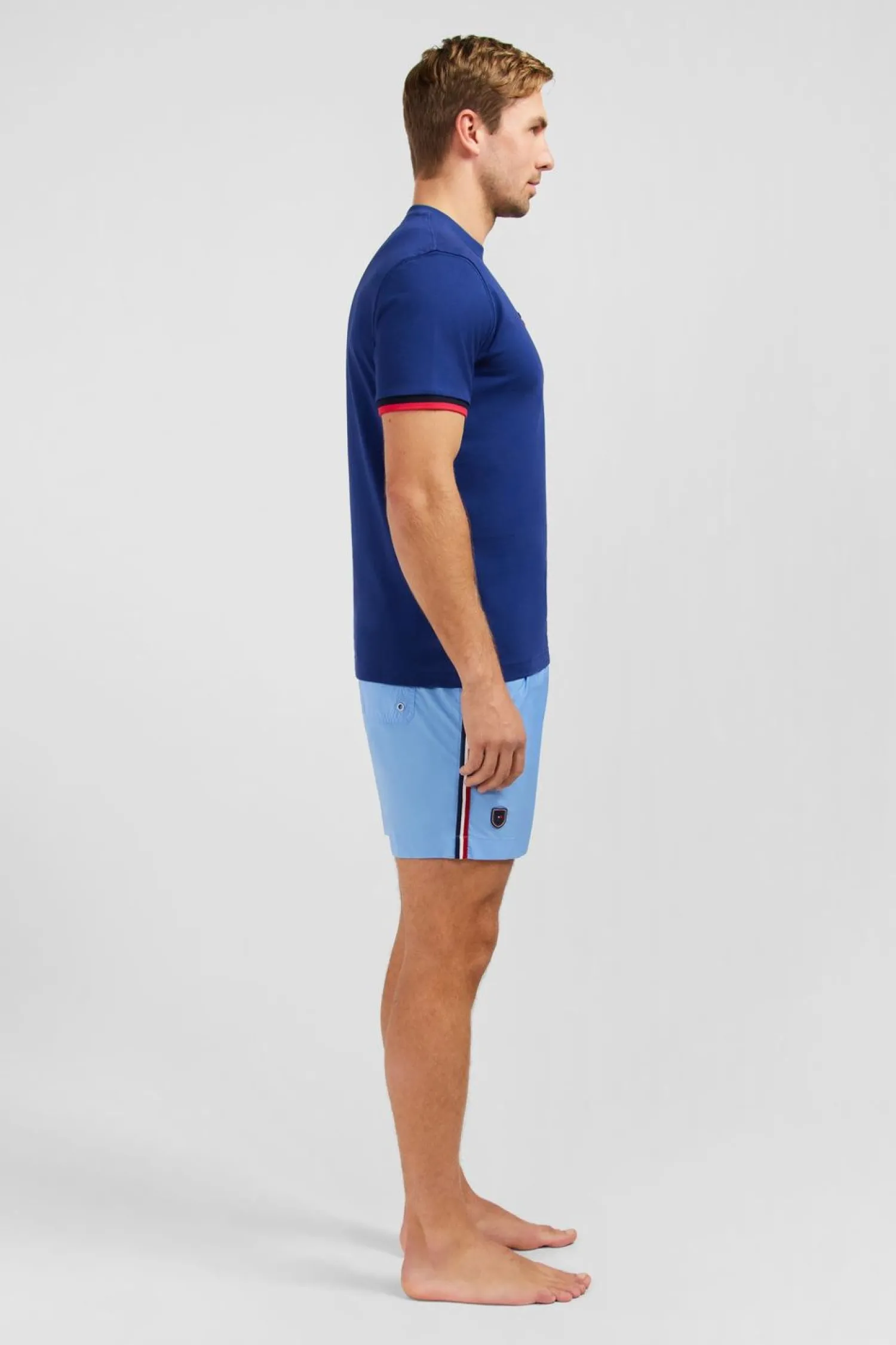 Discount T-hirt Beu Fonce A Broderie Bicoore Homme T-Shirts
