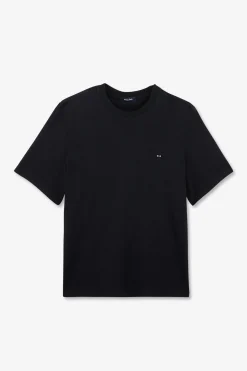 Outlet T-hirt Beu Fonce Uni A anche Courte Femme T-Shirts
