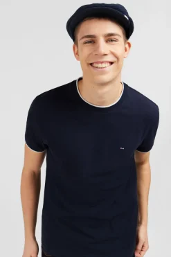 New T-hirt Beu Fonce Uni A anche Courte Homme T-Shirts