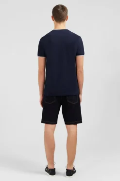 New T-hirt Beu Fonce Uni A anche Courte Homme T-Shirts