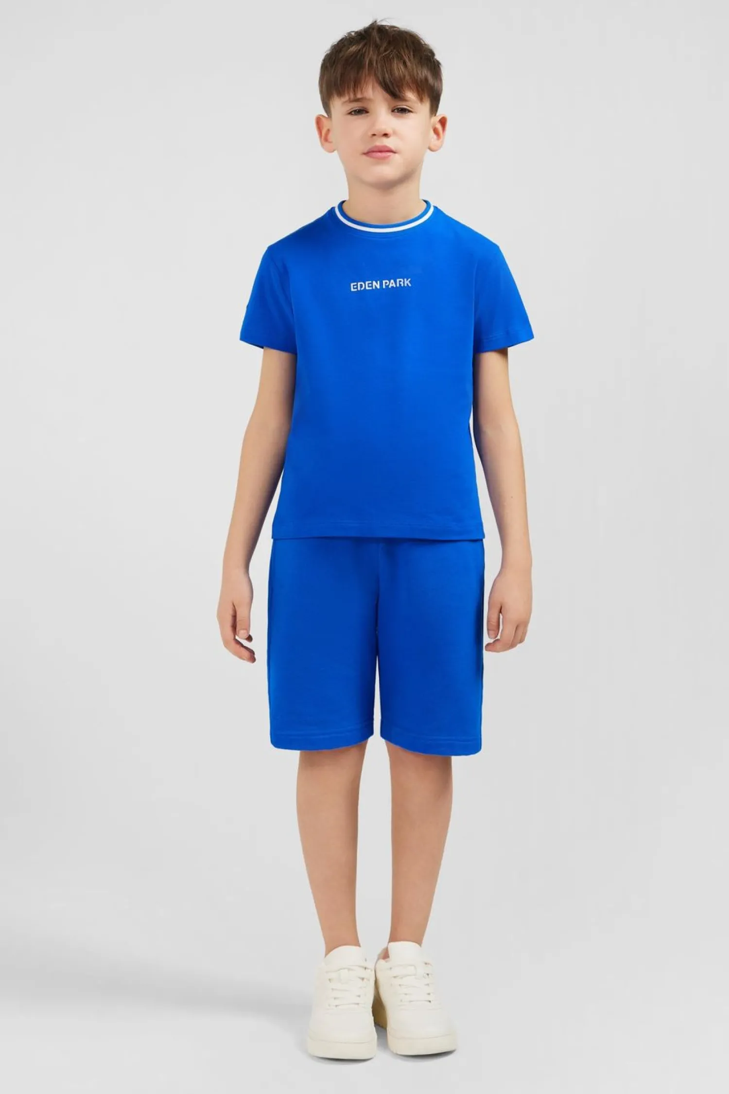 Hot T-Shirt Col Rond Raye Bleu En Coton Stretch Enfant Enfant