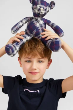 T-Shirt Debosse Marine En Jersey Coton Enfant Enfant
