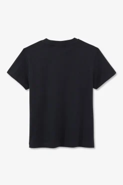 T-Shirt Debosse Marine En Jersey Coton Enfant Enfant