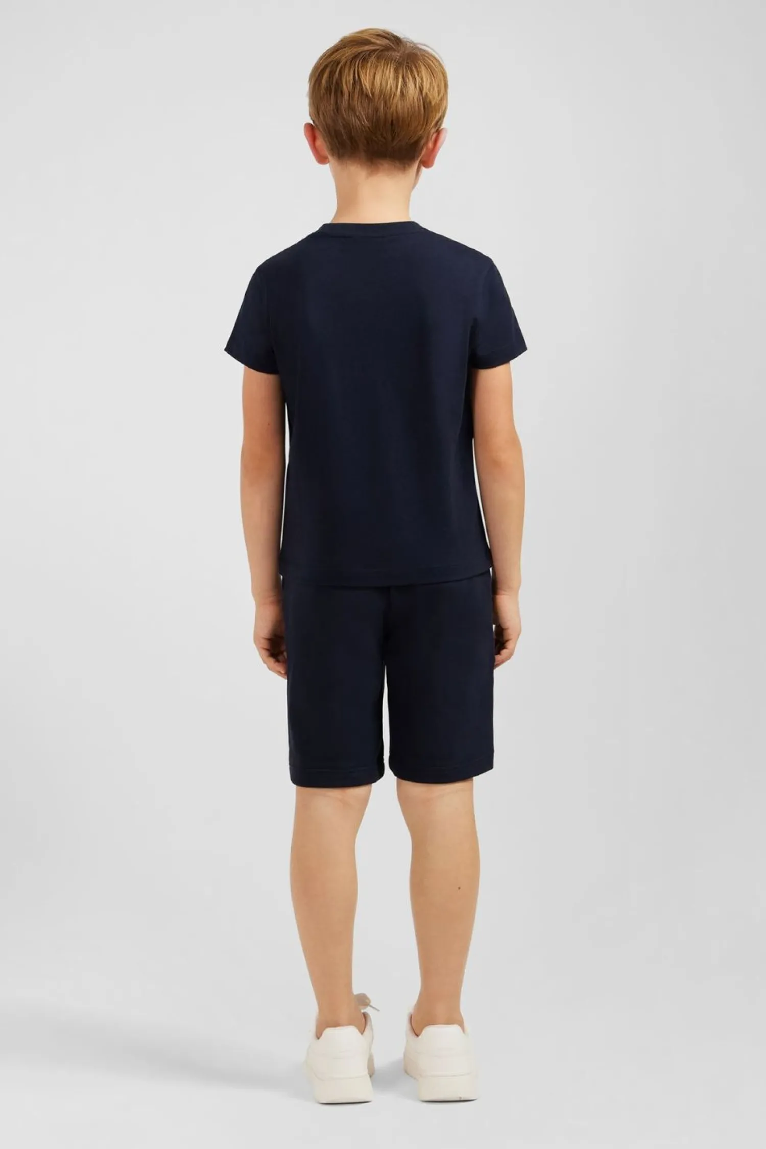 T-Shirt Debosse Marine En Jersey Coton Enfant Enfant