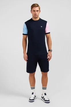 Hot T-hirt anche Courte Bicoore arine En Coton Homme T-Shirts
