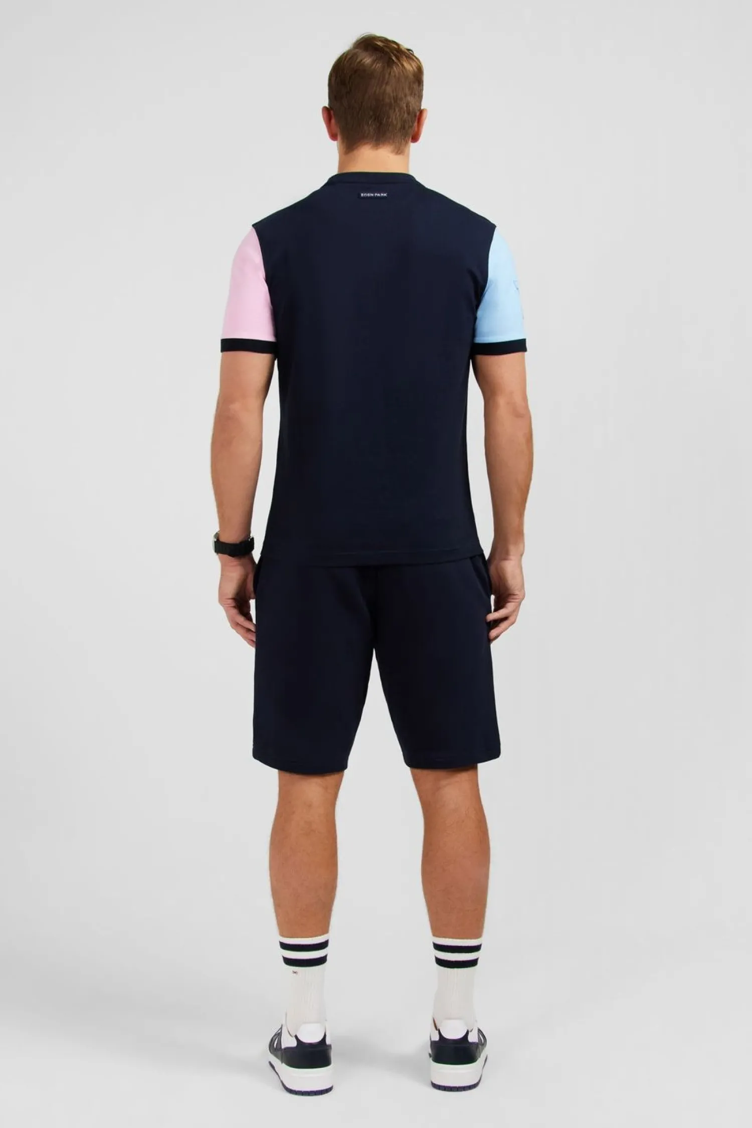 Hot T-hirt anche Courte Bicoore arine En Coton Homme T-Shirts
