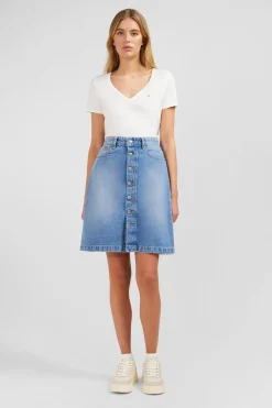 Discount T-hirt anche Courte Banc En Coton Pia Femme T-Shirts