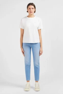 T-hirt anche Courte Banc Uni Femme T-Shirts