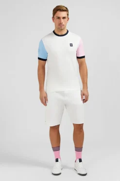 Sale T-hirt anche Courte Banc En Coton Detai Ebee Homme T-Shirts