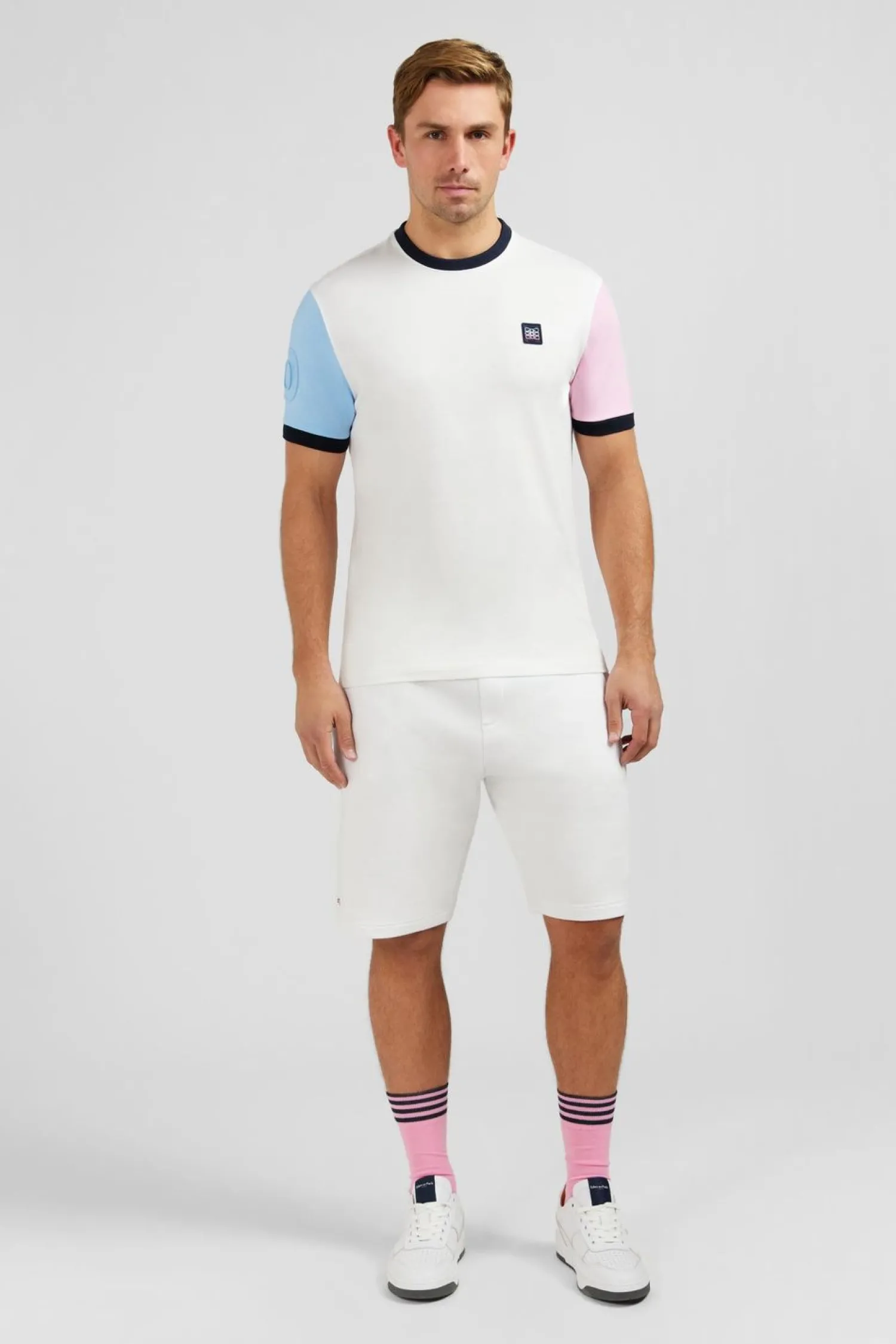 Sale T-hirt anche Courte Banc En Coton Detai Ebee Homme T-Shirts