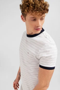 Best T-hirt anche Courte Banc Raye Homme T-Shirts