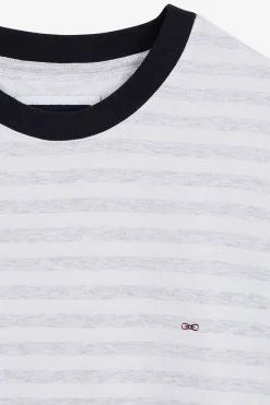 Best T-hirt anche Courte Banc Raye Homme T-Shirts