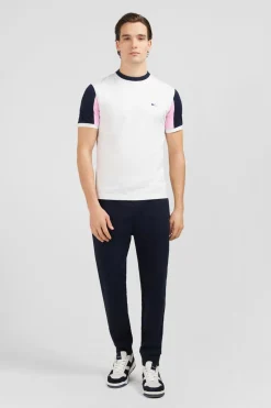 Discount T-hirt anche Courte Banc En Coton Broderie Nuero 10 Homme T-Shirts