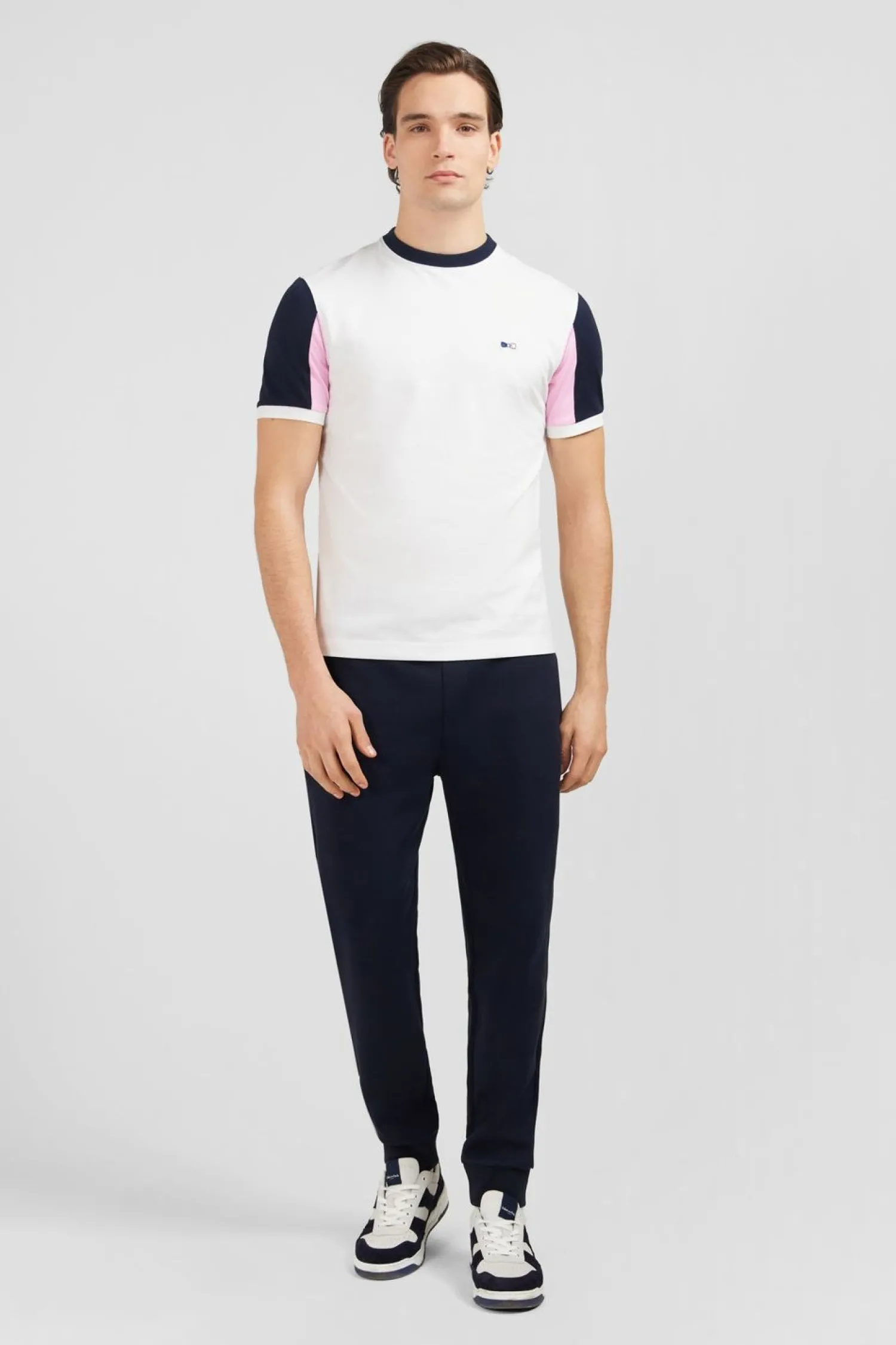 Discount T-hirt anche Courte Banc En Coton Broderie Nuero 10 Homme T-Shirts
