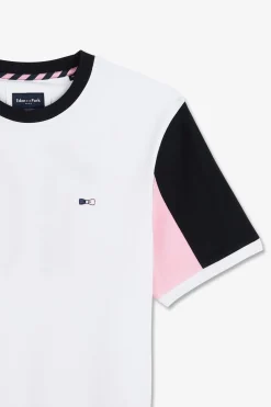 Discount T-hirt anche Courte Banc En Coton Broderie Nuero 10 Homme T-Shirts