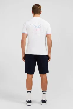 Sale T-hirt anche Courte Banc Avec ogo Reiefe Homme T-Shirts